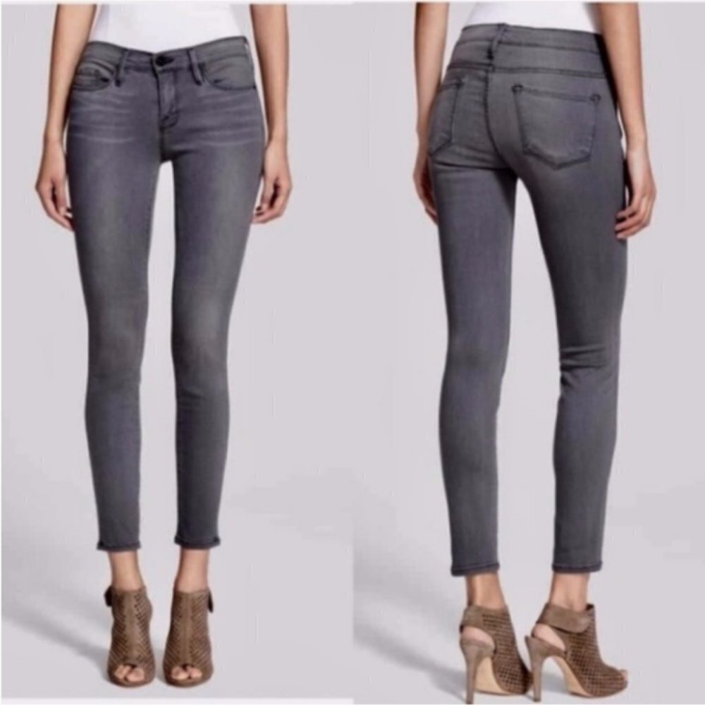 FRAME Jeans Le Skinny De Jeanne Grey Stretch Denim Gray Super Soft 27 Grays Inn